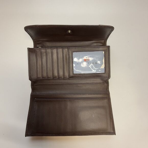 Reaction Kenneth Cole Brown Leather Wallet New - Picture 5 of 8
